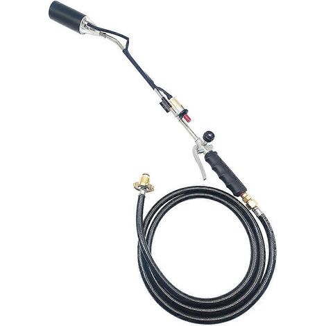 Désherbeur à gaz propane, lance-flammes, lance-flammes robuste avec allumeur à bouton-poussoir à turbine, compatible avec les toits, l'asphalte et les surfaces glacées. (1/5)