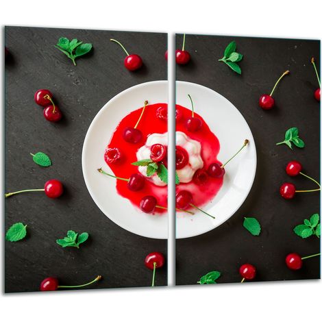 Tablero de corte de vidrio 2x 30x52 Alimentos (1/5)