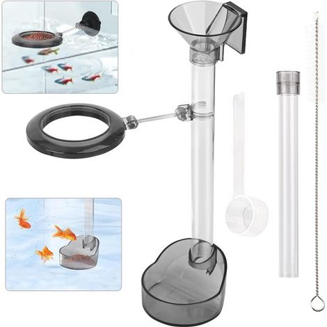 Ciotola per l'alimentazione dei gamberetti con tubo, ciotola per l'alimentazione dell'acquario, accessori per gamberetti, tubo di alimentazione regolabile per acquario con anello di alimentazione, set (1/5)