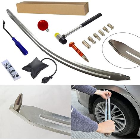 Juego de 12 piezas para quitar abolladuras de coche, reparación de guardabarros, extractor, arco, palanca, herramientas, kit de varillas de gancho (1/5)