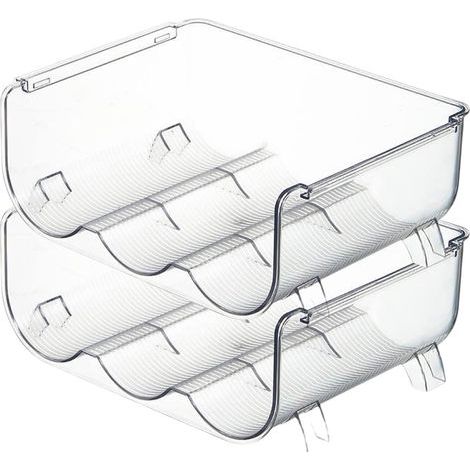 Organisateur de Stockage de Bouteille d'eau 2 Pack Pack de Cuisine empilable de Cuisine et d'organisation Porte-Bouteille en Plastique Porte-Bouteille pour Armoire, 3 Bouteilles (1/5)