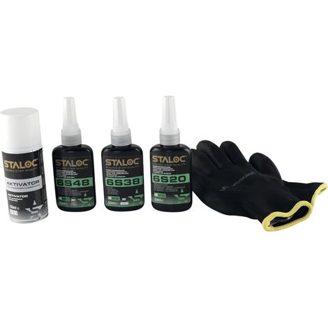 Staloc Fügeverbindung hochfest, für Schraubverbindungen bis M56 - 4er Set 6S20/6S38/6S48 + Aktivator Spray (1/5)