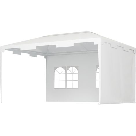 Carpa de Jardín 395x295x255 cm Cenador Démontable Extérieur 2 Latérales 2 Ventanas Anti-UV Blanco (1/5)
