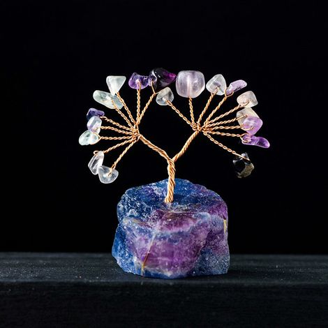 Arbre En Pierre Naturelle - Décoration Méditative Avec Socle - Ornement Artisanal - 7 x 4 x 4 cm - 25 g (1/5)