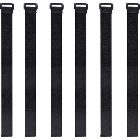 Lot de 6 sangles de serrage avec boucle robuste réutilisables et durables pour fixation de rallonges, cordes, tuyaux de rangement de garage (30 cm de long – 2,5 cm de largeur) (1/5)