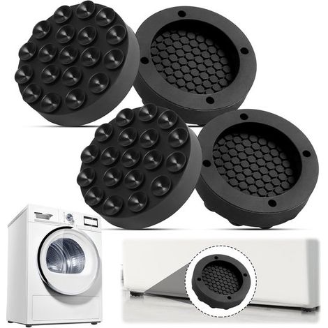 Tapis anti-vibrations pour lave-linge et sèche-linge. Tapis insonorisant et antidérapant. Amortisseur de vibrations en caoutchouc. Amortisseur de vibrations extra épais. (1/5)