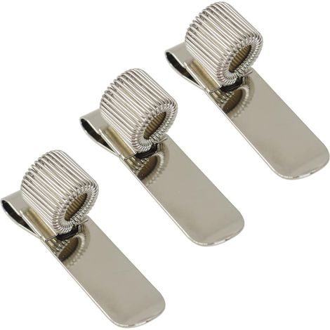 Lot de 3 supports pour bloc-notes en acier inoxydable avec pince argentée - Accessoire de bureau universel (1/4)