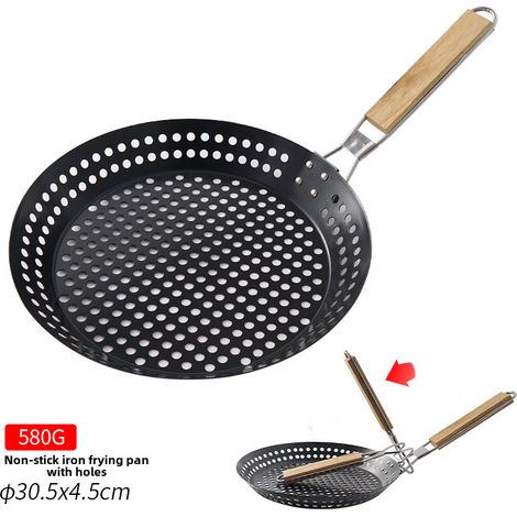 Casserole pliable en fer antiadhésif pour camping Barbecue Steak Diamètre φ30.5 (1/5)