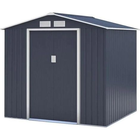 Archer Gartenhaus aus anthrazitgrauem Metall 4,07 m²