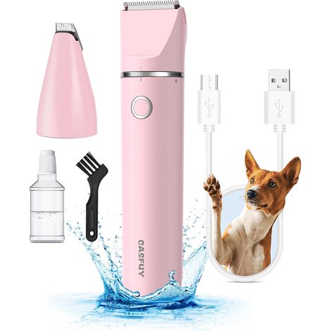 Tondeuse à pattes de chien - Tondeuse silencieuse avec double paire de ciseaux - Rechargeable par USB - Pour l'épilation des pattes, des yeux, des oreilles, du visage et des fesses (1/5)