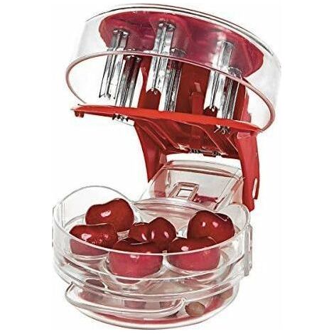 Dénoyauteur multi-fonction pour cerises – Base antidérapante – Broches en zinc – Retrait des noyaux à pression facile – Compatible lave-vaisselle (1/5)