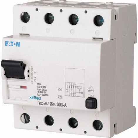 Interrupteur différentiel FRCmM 100mA 4P Type A 125A 000171175 EATON FRCMM 125/4/01 A