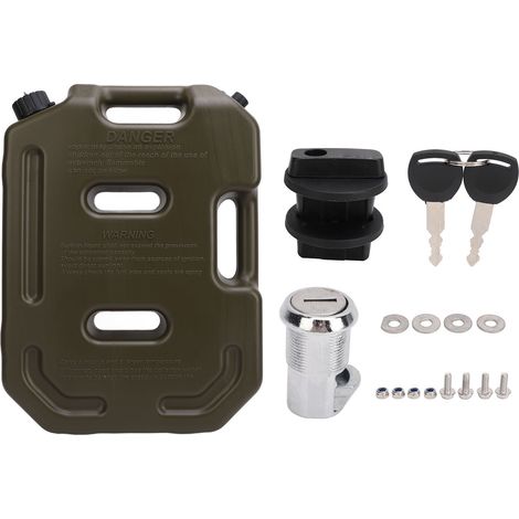 Réservoir de gaz hors route 10L/2.6 Gallons, bidon de carburant de rechange Portable pour voiture moto UTV ATV vert sans support (1/5)