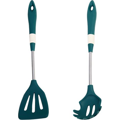 Ustensiles De Cuisine En Silicone - Poignée En Acier Inoxydable - Résistant À La Chaleur Et Antiadhésif - Pour Ustensiles De Cuisson - Lot De 2 Pièces (1/5)