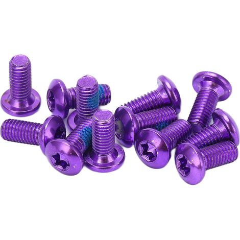 12 vis de disque de frein de vélo M5x11,5 mm, en alliage, violettes, pour VTT. (1/5)