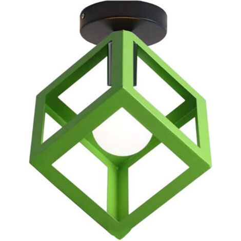 royaluxe- Lampe De Plafond En Forme De Cube Luminaire Plafonnier Moderne Plafonnier Rétro Vintage Vert (1/5)