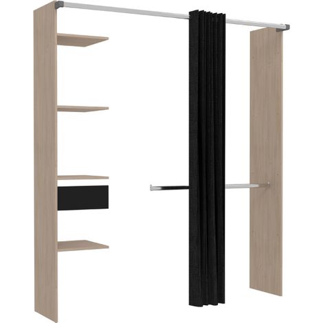 Armoire Botan G - 200cm, 4 étagères, 1 tiroir, 1 tringle, 1