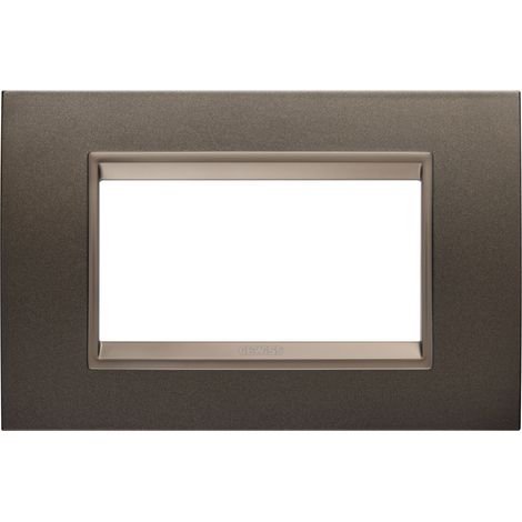 PLAQUE LUX RECT. MÉTAL 4P MARRON GEWISS GW16204XV