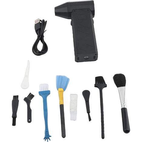 Plumeau électrique 130 000 tr/min, souffleur de poussière réglable à 4 vitesses, rechargeable sans fil, pour clavier d'ordinateur, maison, extérieur, voiture, noir (1/2)