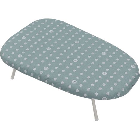 Table à repasser de voyage, plateau pliable avec pieds et housse en coton, motif floral frais et élégant. (1/5)