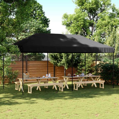 Party-Zelt Schwarz 292 x 580 x 315 cm Oxford-Stoff