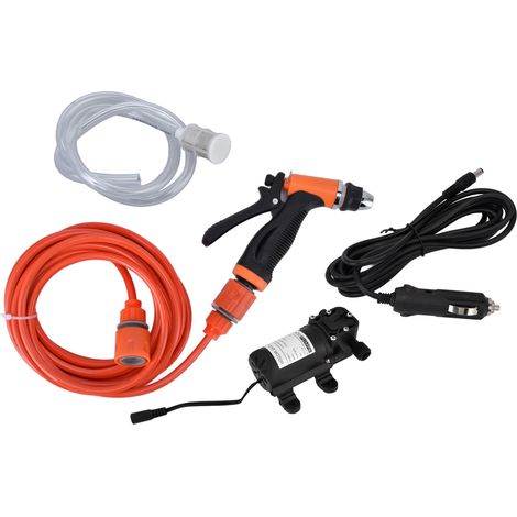 Nettoyeur haute pression 12 V 72 W, filetage mâle G1/2, machine de lavage portable puissante pour voitures, jardin et véhicules. (1/5)