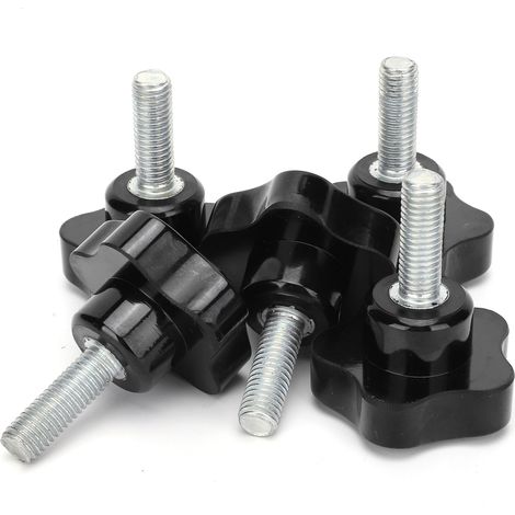 Poignée moletée en étoile M10x50x30, lot de 5, bouton de serrage tournant pour tour, écrou à main, vis à tête fraisée, poignée de blocage en plastique, usage industriel. (1/5)