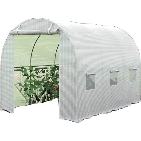 Cubierta para invernadero, impermeable, 6 ventanas, negra (1/5)