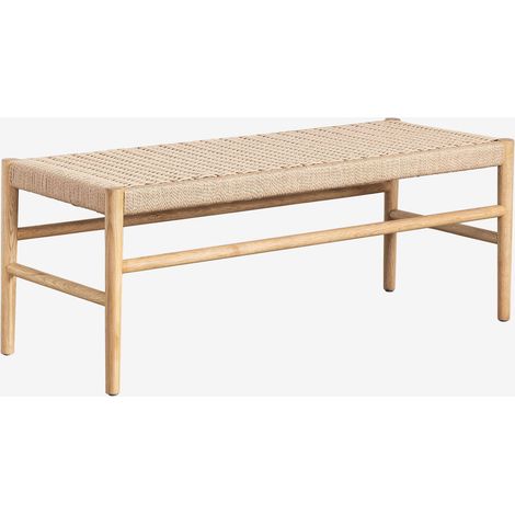 Banco en madera de roble y cuerda trenzada Mara SKLUM             