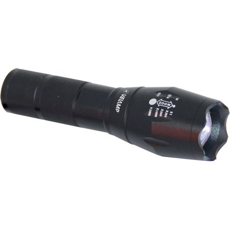 Lampe torche VELAMP 10W LED en aluminium avec zoom intégré et 800 lumens (1/2)
