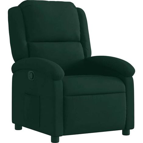 Fauteuil lounge en velours vert foncé (1/5)