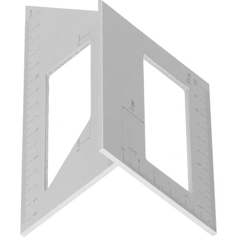 45°/90° T-Winkellehre, gerade Kante, 3D-Gehrungswinkelmessgerät für die Holzbearbeitung (silber) (1/5)