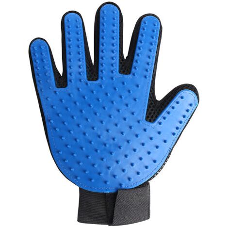 BUNTHAUS Gant de toilettage pour chat brosse de massage bleu en silicone résistant (1/4)