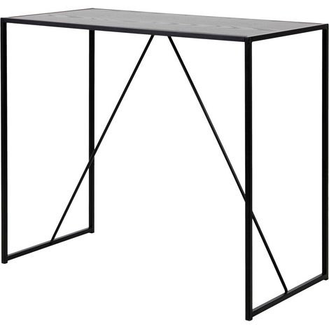 Mesa de bar Norsica Sevferi 162, Negro + Fresno oscuro, 105x60x120cm, MDF, Metal