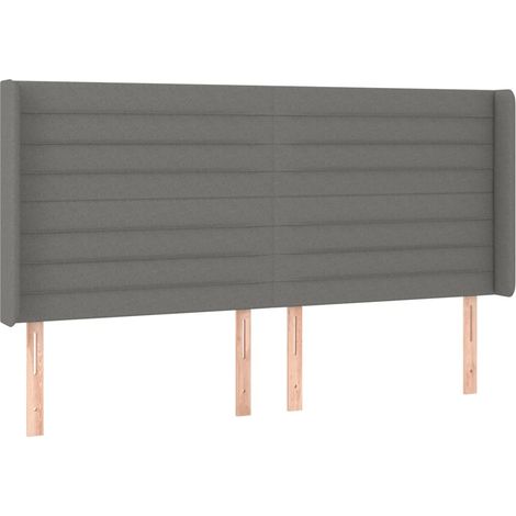 Maison Exclusive - Cabecero con orejas de tela gris oscuro 203x16 (1/5)
