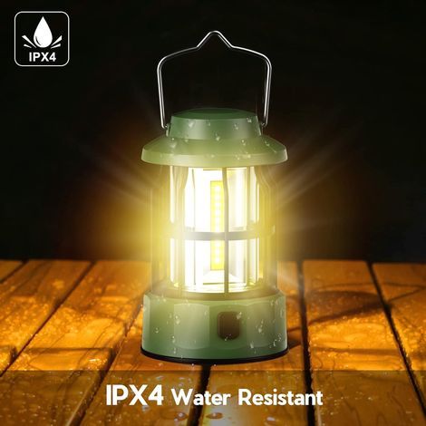 Batteriebetriebene Campinglampe, dimmbare Campinglaterne, tragbare wasserdichte IPX4-Campinglampe, für Camping, Stromausfälle und Notfälle (1/5)