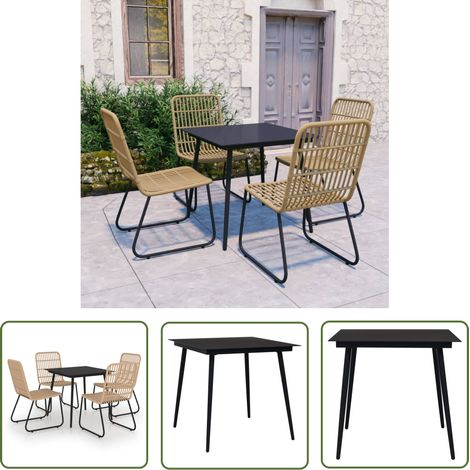 Parfait Ensemble à dîner d'extérieur 5 pcs Résine tressée et verre,design Pratique & classique 693570 (1/5)