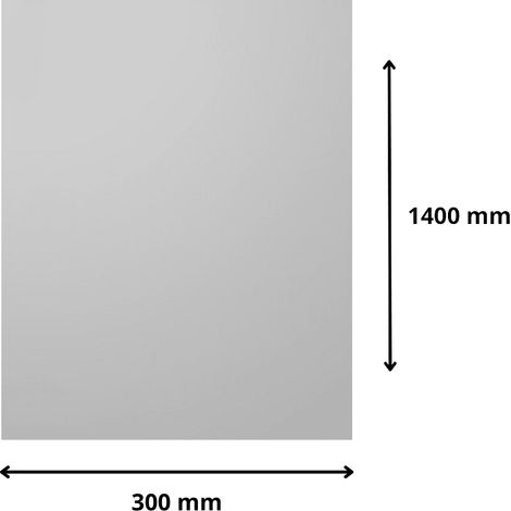 Plaque verre acrylique miroir 3 mm - 30 x 140 cm (300 x 1400 mm) - Verre synthétique - Bord droits - Plexiglass