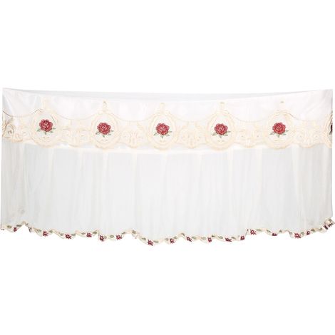 Cachet de protection anti-poussière pour climatiseur mural intérieur, motif fleur rouge vin, 86 cm, housse décorative en dentelle pour maison. (1/5)
