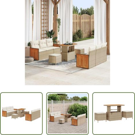 vidaXL Conjunto de sofás de jardín 11 uds. 8-Número de plazas (1/5)