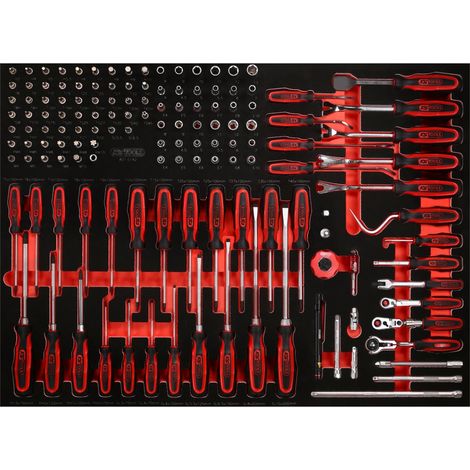 KS Tools 1/4 Steckschlüssel- / und Schraubendreher-Satz in Schaumstoffeinlage, 142-tlg. (1/3)