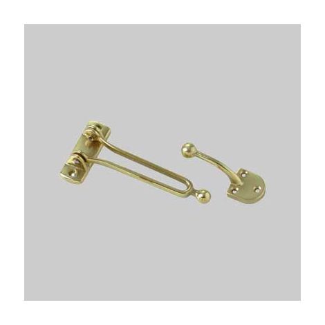 Gancio di sicurezza per porte 130x65 mm - ottone lucido conf. da 2 pz