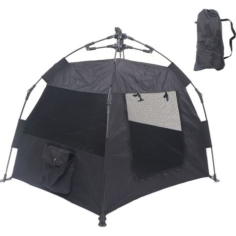 Enclos extérieur pour chat portatif, tente pliable automatique pour animaux, maison de jeu rétractable pour extérieur, habitat noir (1/5)
