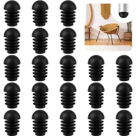 50 protectores de patas de silla de 19 mm, tapa de pata de silla, tapa de pata de silla redonda, tapa de entrada para silla (1/4)