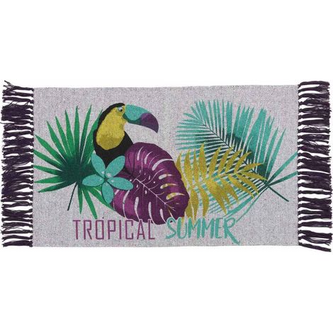 Tapis Déco à Franges "Hawaina" 50x80cm Multicolore (1/2)