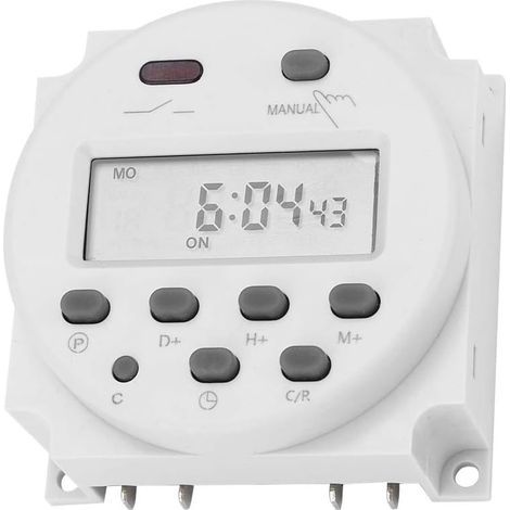 12VDC 16A Zeitschaltuhr, digitaler elektronischer programmierbarer LCD-Zeitrelais-Schalter, digitaler Mikrocomputer-Mini-Netzteil-Steuerungs-Zeitschaltuhr CN101 (1/5)