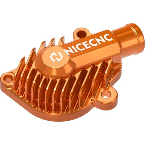 Tapa de la bomba de agua, refrigeración mejorada, construcción de aluminio duradera, color naranja. (1/2)