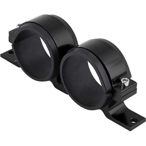 Support de montage en alliage d'aluminium pour pompe à carburant de 60 mm avec double collier de filtre, noir (1/4)