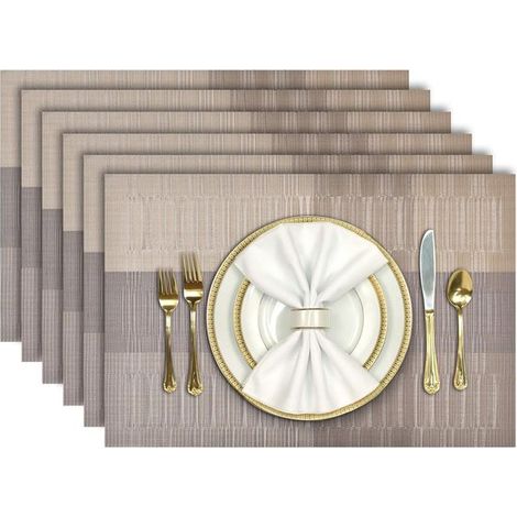 Manteles individuales, manteles individuales manteles individuales PVC, individuales vinilo, antideslizante, resistente manchas, 45x30 cm (1/5)