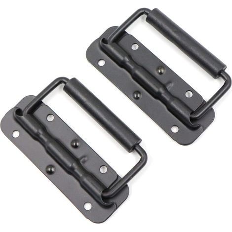 2 Pièces Poignées Traction d'Acier Inoxydable Boîte Poignée Levage Boîte Outils Ressort Poignée Pliante Acier Inoxydable Poignée Caisse Poignées Traction Ressort（120mm） (1/4)